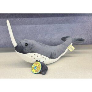 Tiger Tale Toys Noel the Narwhal Whale Horn Gray Plush Stuffed Animal Ocean 2017
